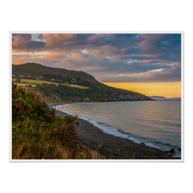 Poster The Evening Glow of Greystones Coast (Devant)