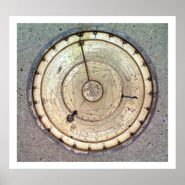 Poster The first spring driven clock with fusee, view of (Devant)