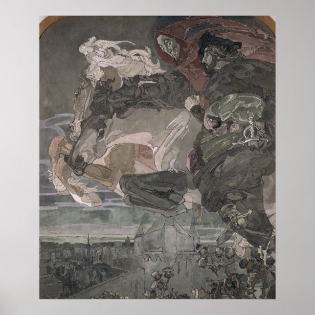 Poster The Flight of Faust and Mephistopheles, 1896 (Devant)