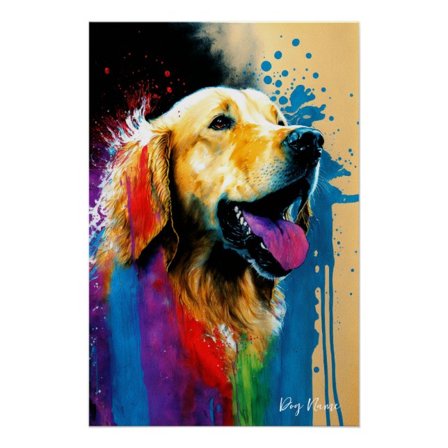 Poster The Golden Retriever Dog - Composition 005 (Devant)