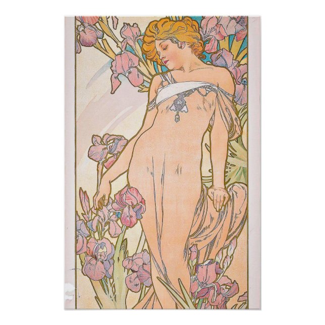 Poster The Iris (1897) par Alphonse Mucha (Devant)