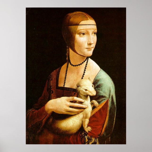 Poster The Lady with an Ermine, Leonardo Da Vinci (Devant)