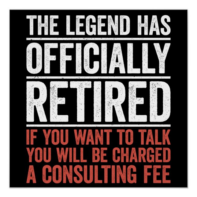 Poster The Legend Has Officially Retired (Devant)