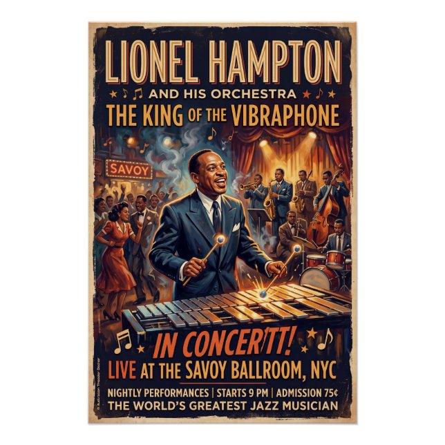 Poster The Lionel Hampton Orchestra  (Devant)