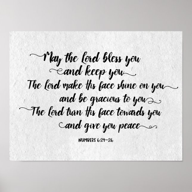 Poster The Lord Bless you and Keep You Art Print (Devant)