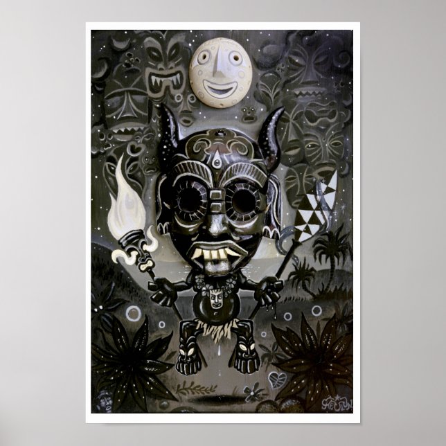 Poster 'The Night Marcher' art print - (pop surreal art) (Devant)