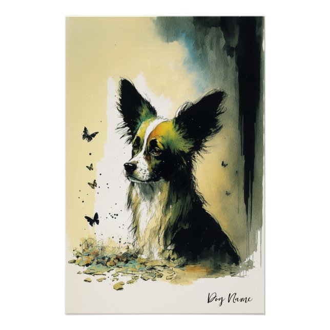 Poster The Papillon Dog - Composition 001 (Devant)