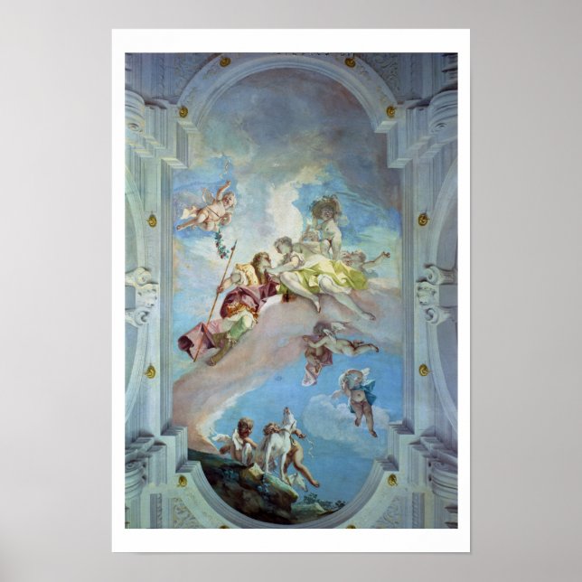 Poster The Parting of Venus from Adonis, 1707-08 (fresco) (Devant)