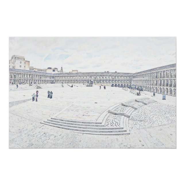 Poster The Piece Hall Halifax – Yorkshire de l'Ouest hist (Devant)