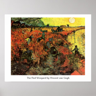 Poster The Red Vineyard by Vincent van Gogh.