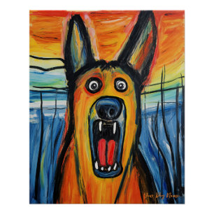 Poster The Scream - German Shepherd Dog 001 - Pall Munch