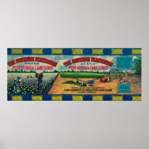 Poster The Southern Plantation Syrup LabelCairo, GA