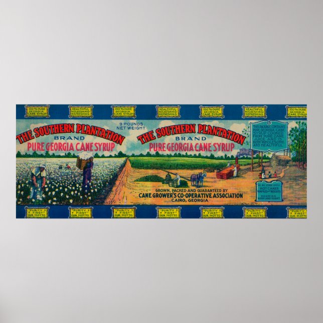 Poster The Southern Plantation Syrup LabelCairo, GA (Devant)