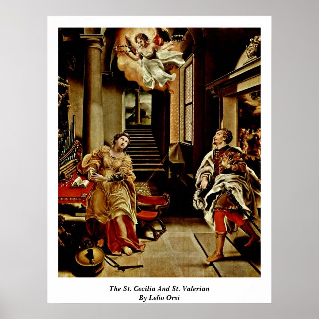 Poster The St. Cecilia And St. Valerian By Lelio Orsi (Devant)