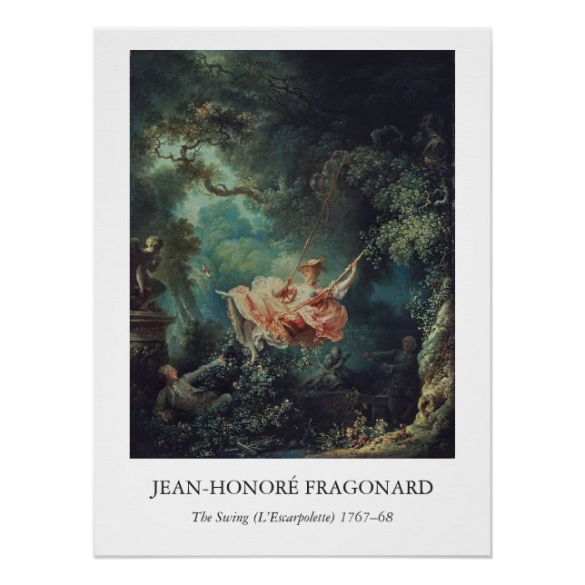 Poster The Swing by Fragonard – Rococo Art (Devant)