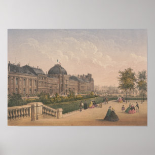 Poster The Tuileries Palace, Paris, France Lithograph