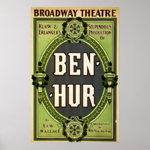 Poster Théâtre vintage Broadway Ben Hur Play
