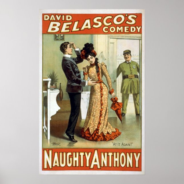 Poster Théâtre Vintage "Naughty Anthony" (Devant)