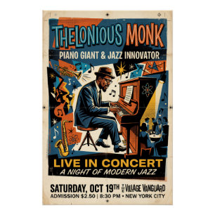 Poster Thelonious Monk – Géant du Piano