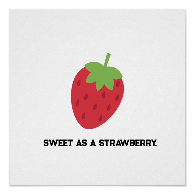 Poster Thème de fruit mignon fraise (Devant)