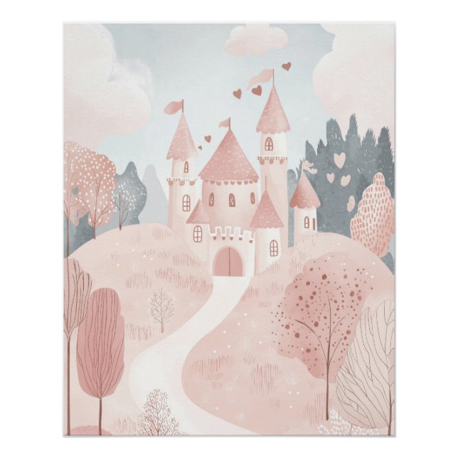 Poster Thème Princesse Pour La Nurserie, Décoration Mural (Devant)