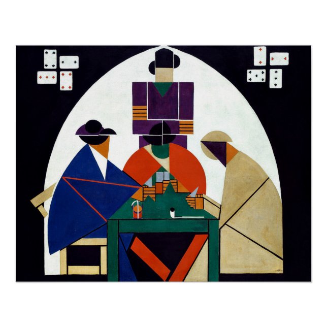 Poster Theo van Doesburg - Joueurs de cartes (Devant)