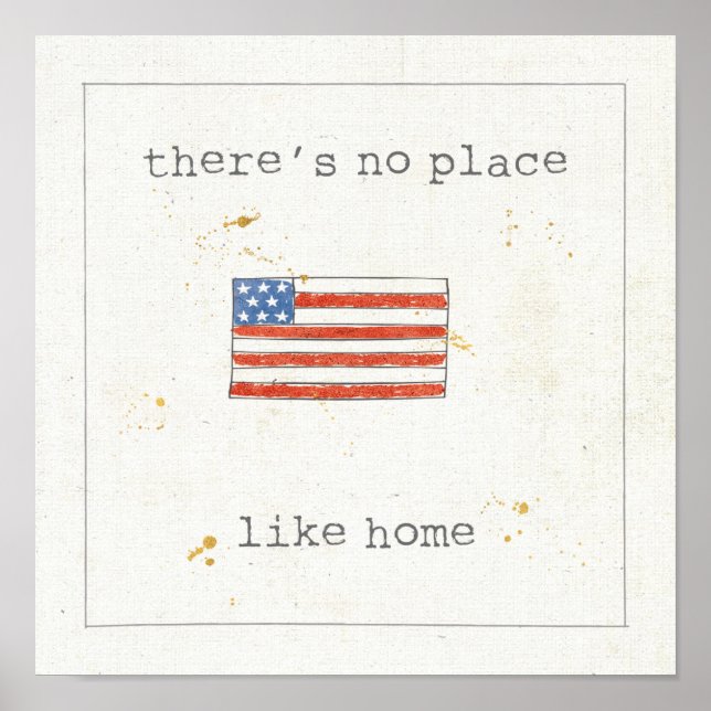 Poster There's No Place Like | Flag of the Usa (Devant)