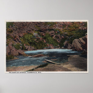 Poster Thermopolis, WY - vue de Hot Springs de Big Horn