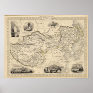 Poster Thibet, la Mongolie, et Mandchouria