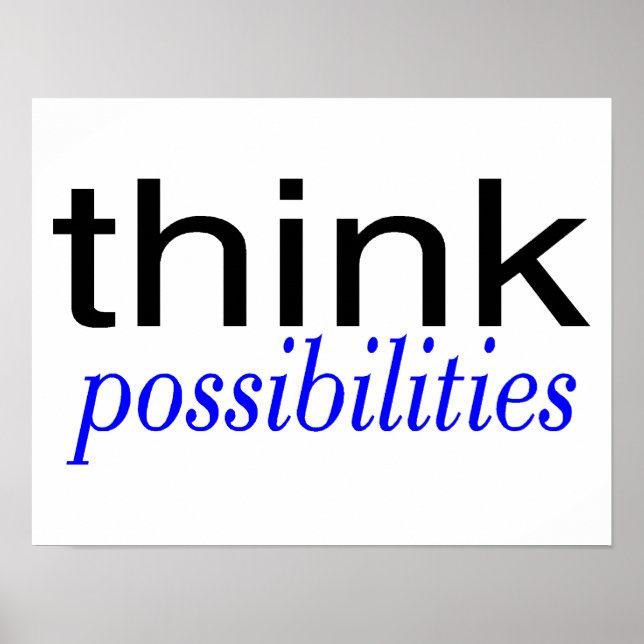 Poster Think Possibilities Blue (Devant)