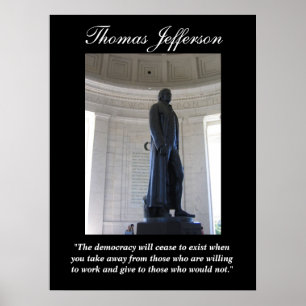 Poster Thomas Jefferson "que la démocratie cessera… "
