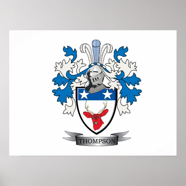 Poster Thompson Family Crest Coat of Arms (Devant)