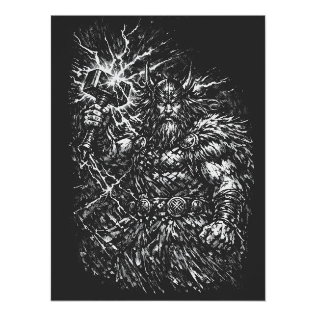 Poster Thor — Dieu du Tonnerre Foudroyé (Devant)