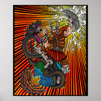 Poster Thor vs Jörmungandr