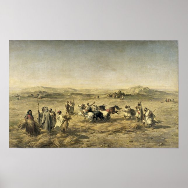 Poster Threshing Wheat in Algérie, 1853 (Devant)
