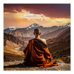 Poster Tibet - Bouddhisme - Méditation
