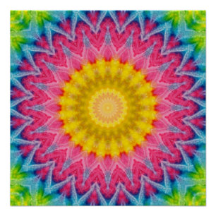 Poster Tie Dye Mandala Kaleidoscope