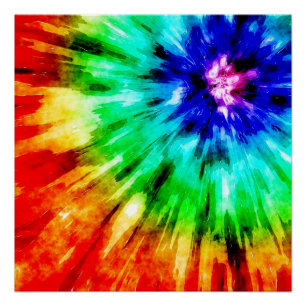 Poster Tie Dye rencontre l'aquarelle