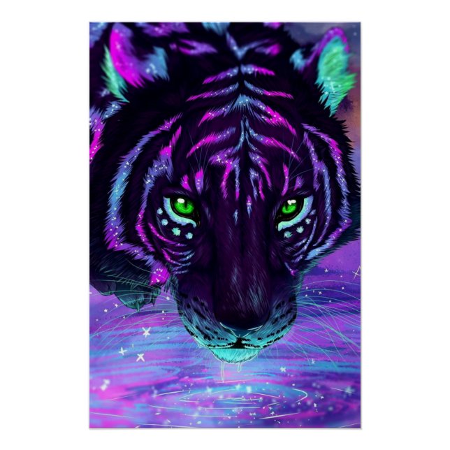 POSTER TIGER AVEC COULEURS CLAIRES (Devant)