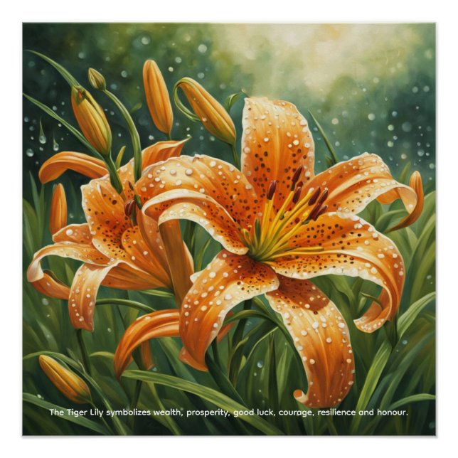 Poster Tiger Lily Symbolism (Devant)