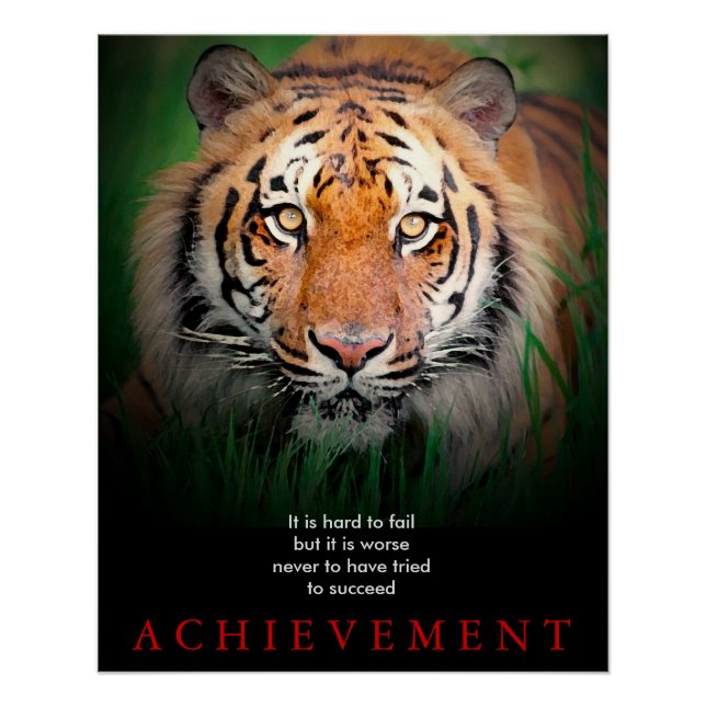 Poster Tiger Motivation Réussite (Devant)