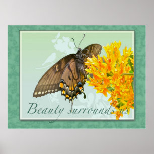 Poster Tiger Swallowtail Butterfly Beauté autour de nous