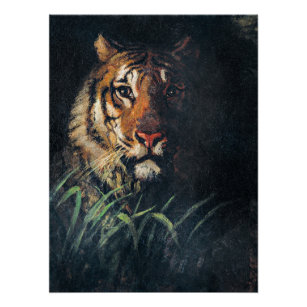 Poster Tiger's Head, peinture d'art,