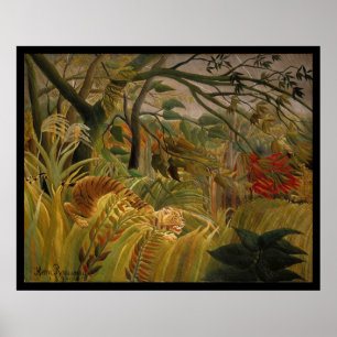 Poster Tigre dans une tempête tropicale- Henri Rousseau