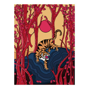 Poster Tigre Japonais