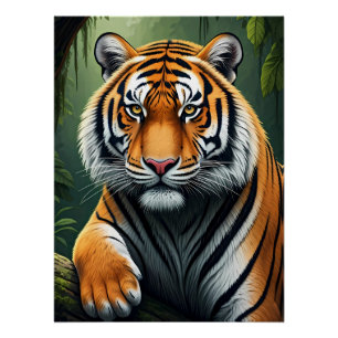 Poster Tigre majestueux dans la jungle