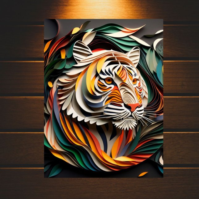 Poster Tigre Toné De Terre : Un Papier Quilling Art (Créateur téléchargé)