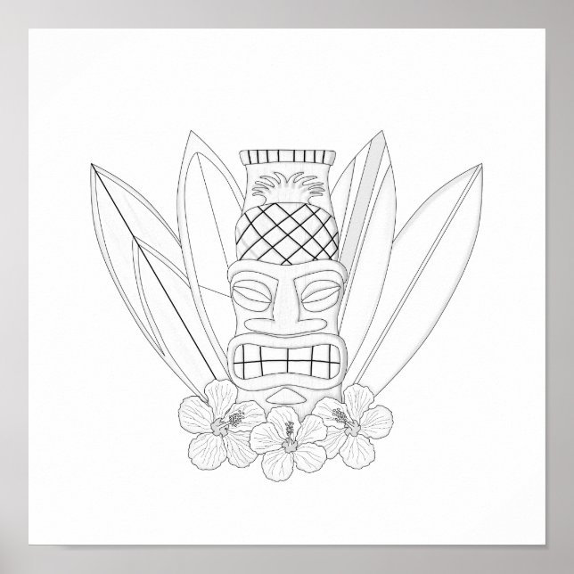 Poster Tiki Adult Coloration (Devant)