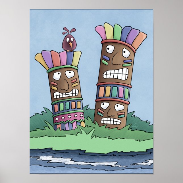 Poster Tiki Bird Rosebud (Devant)