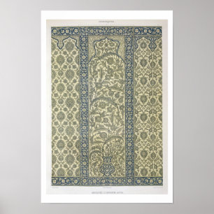 Poster Tiled Panel from Mosque of Ibrahym Agha, from 'Ara